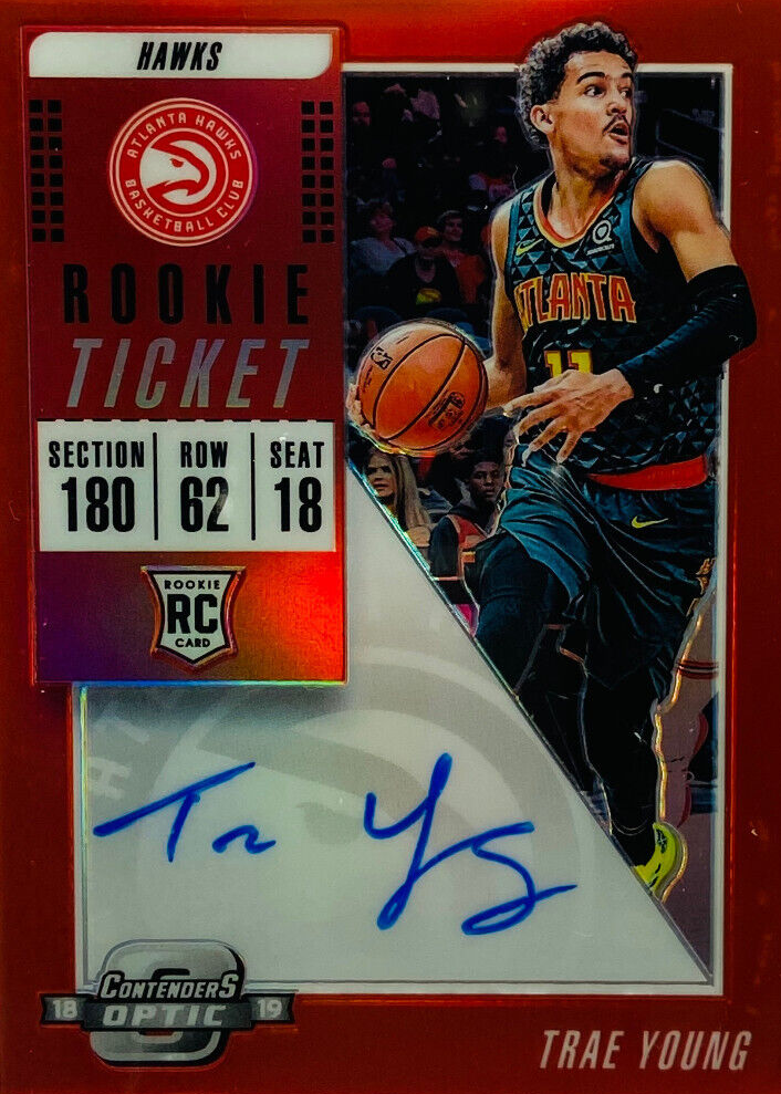 Trae Young 2018 Contenders Optic #124 Rookie Ticket Auto Variation 