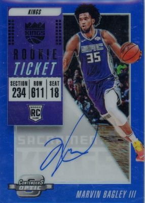 2018 Contenders Optic #110 Rookie Ticket Auto - Blue /99 (Purple Jersey)