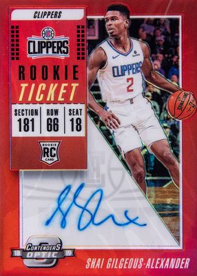 2018 Contenders Optic #114 Rookie Ticket Auto Variation - Red /99 (White Jersey)
