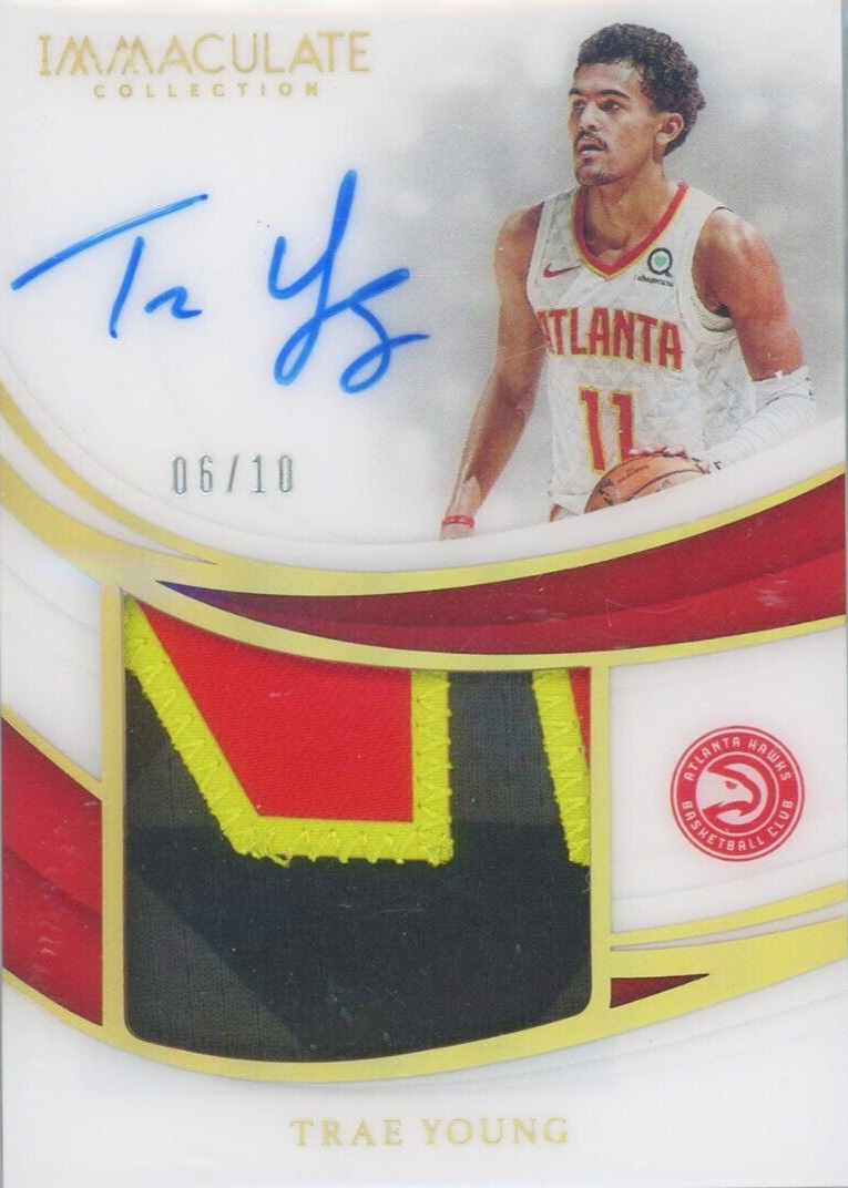 Trae Young 2018 Immaculate #PP-JST Premium Patch Autographs