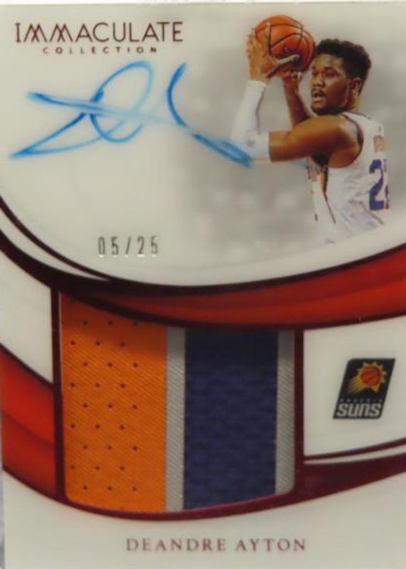 Deandre Ayton 2018 Immaculate #PP-DAY Premium Patch Autographs - Red (/25) Rookie RAW