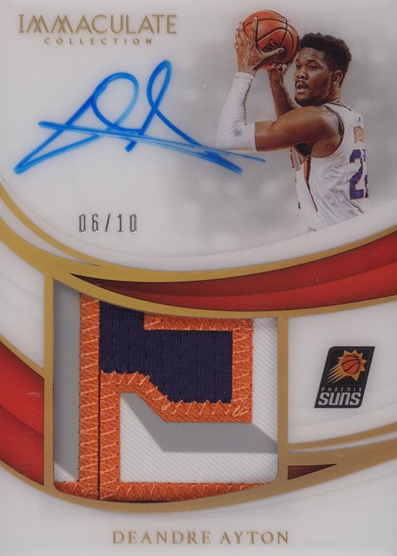 Deandre Ayton 2018 Immaculate #PP-DAY Premium Patch Autographs - Gold (/10) Rookie PSA 10