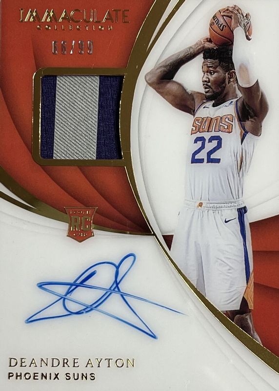 Deandre Ayton 2018 Immaculate #106 Rookie Patch Auto /99 Rookie PSA 10