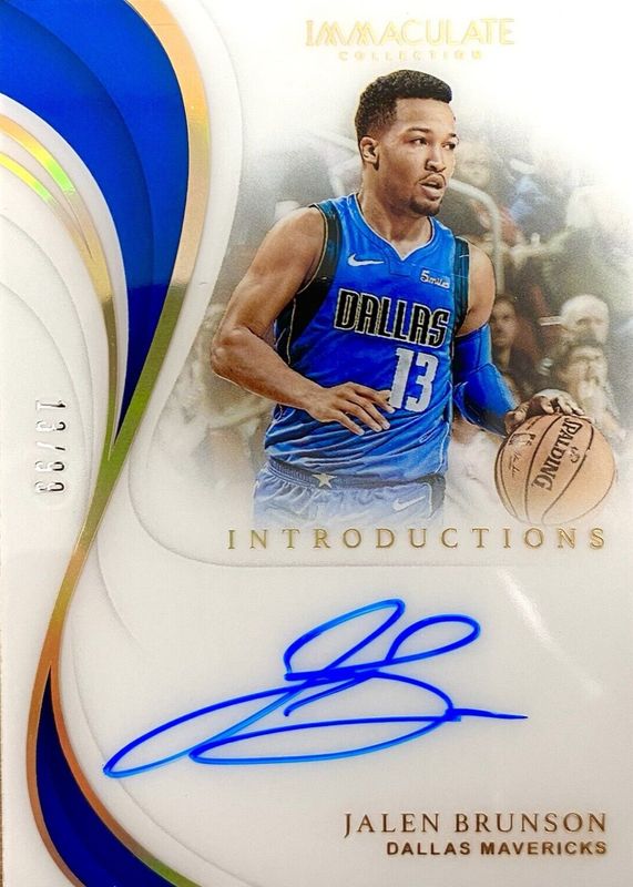 Jalen Brunson 2018 Immaculate #INT-JBR Immaculate Introductions Autographs (/99) Rookie PSA 8