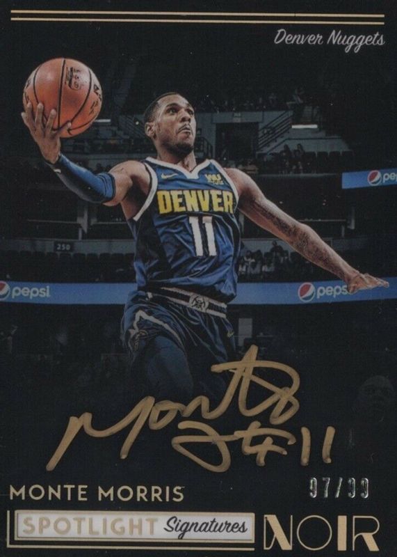 Monte Morris 2018 Noir Spotlight Signatures /99 Rookie RAW