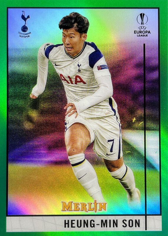 Heung-Min Son 2020 Topps Merlin Chrome UEFA Champions League #44 Green Refractor /99 PSA 10