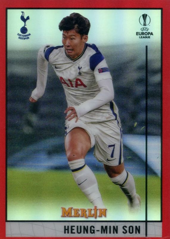 Heung-Min Son 2020 Topps Merlin Chrome UEFA Champions League #44 Red Refractor /10 PSA 10