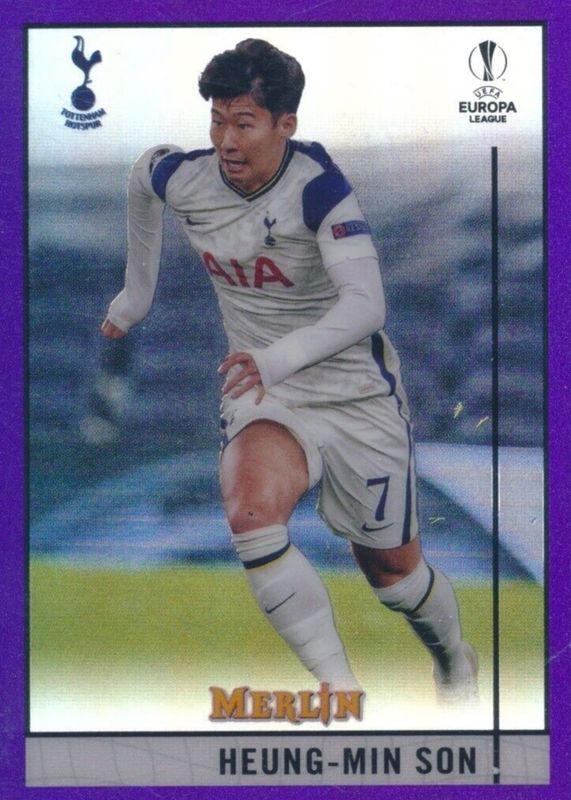 Heung-Min Son 2020 Topps Merlin Chrome UEFA Champions League #44 Purple Refractor /299 PSA 10