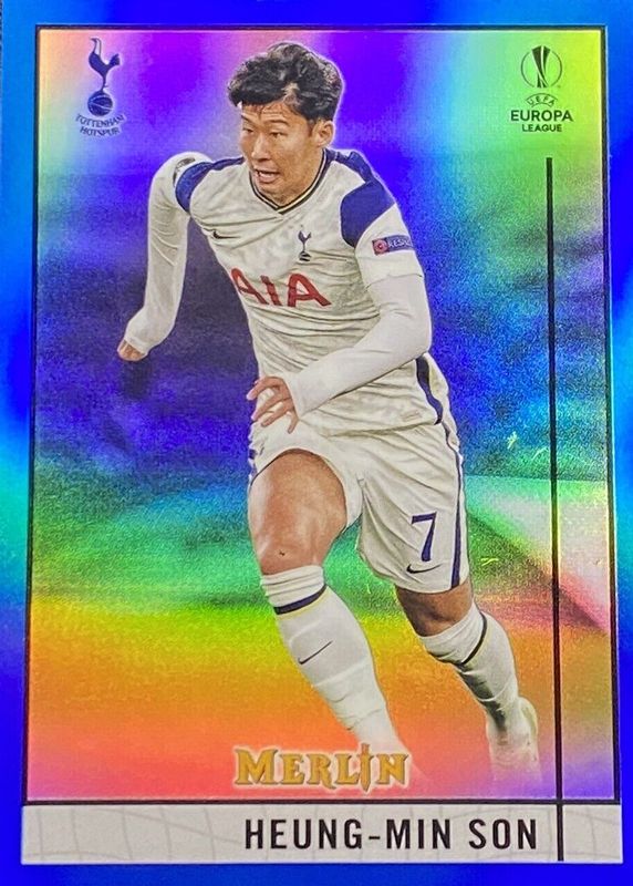 Heung-Min Son 2020 Topps Merlin Chrome UEFA Champions League #44 Blue Refractor /75 PSA 10