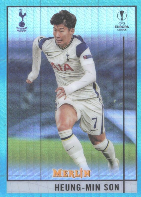 Heung-Min Son 2020 Topps Merlin Chrome UEFA Champions League #44 Aqua Prism Refractor PSA 10