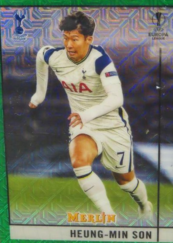 Heung-Min Son 2020 Topps Merlin Chrome UEFA Champions League #44 Green Mojo Refractor /99 PSA 10