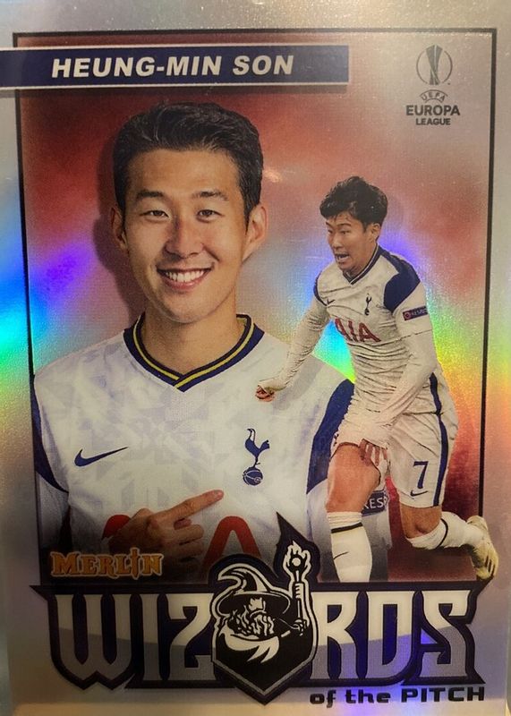 Heung-Min Son 2020 Topps Merlin Chrome UEFA Champions League #W-HS Wizards of the Pitch BGS 9.5