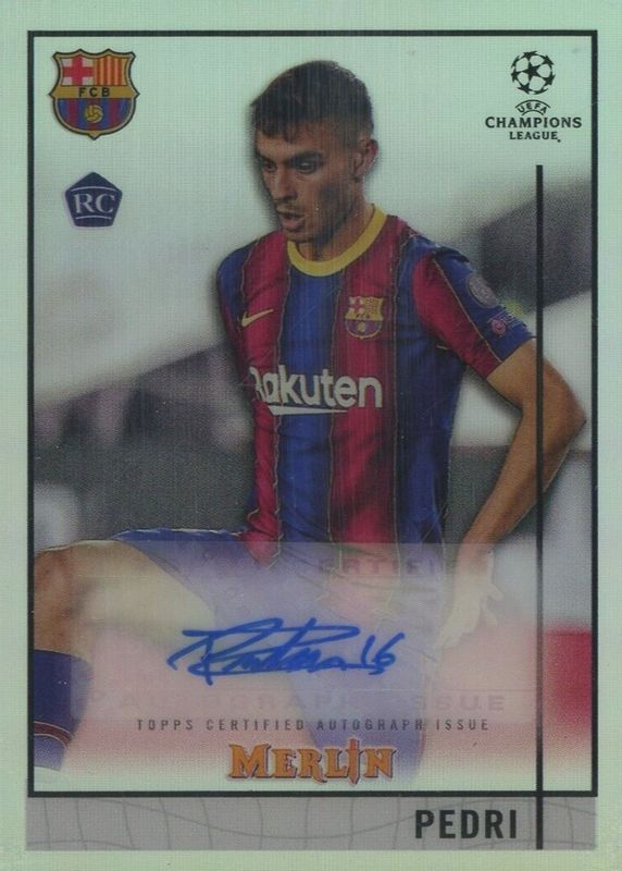 Pedri 2020 Topps Merlin Chrome UEFA Champions League #BCA-P Chrome Autographs Rookie SGC 10