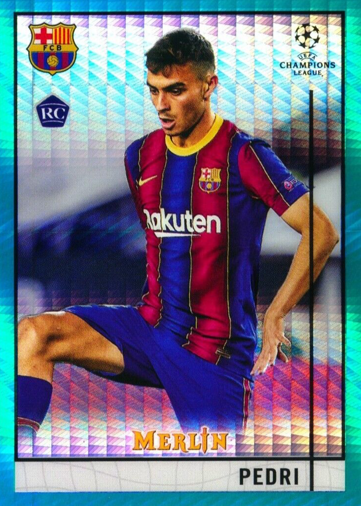 Pedri 2020 Topps Merlin Chrome UEFA Champions League #89 Aqua