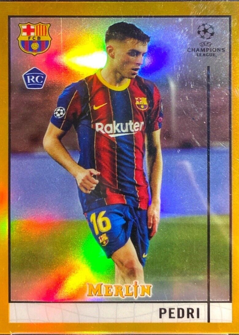 Pedri 2020 Topps Merlin Chrome UEFA Champions League #89 Rookie 
