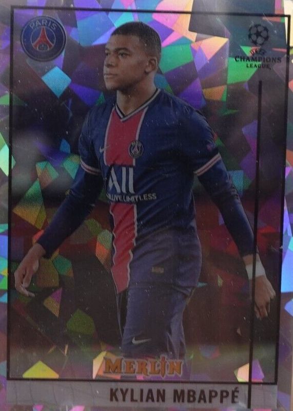 Kylian Mbappe 2020 Topps Merlin Chrome UEFA Champions League #100 Atomic Refractor /250 RAW