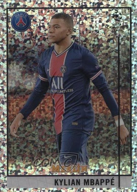 Kylian Mbappe 2020 Topps Merlin Chrome UEFA Champions League #100 Speckle Refractor /150 PSA 10