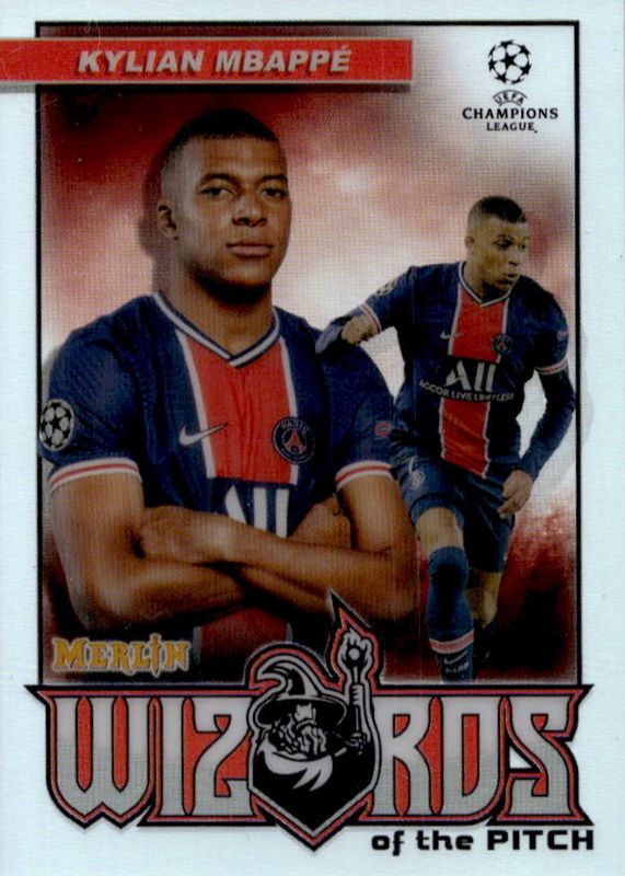 Kylian Mbappe 2020 Topps Merlin Chrome UEFA Champions League #W-KM Wizards of the Pitch PSA 10