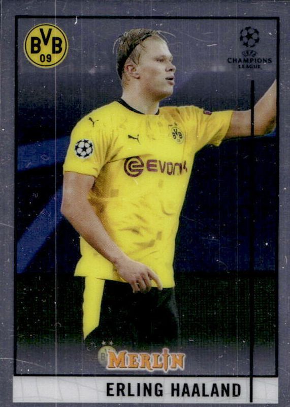 Erling Haaland 2020 Topps Merlin Chrome UEFA Champions League #65 Base SGC 10