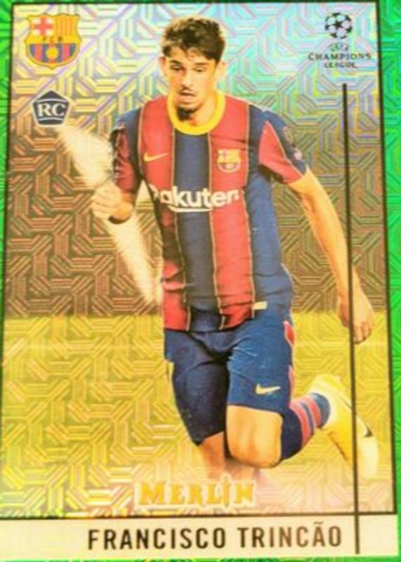 Francisco Trincao 2020 Topps Merlin Chrome UEFA Champions League #62 Green Mojo Refractor /99 Rookie PSA 10