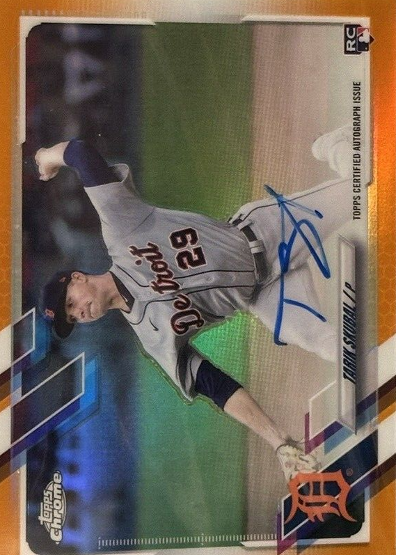 Tarik Skubal 2021 Topps Chrome #RA-TSK Rookie Auto - Orange