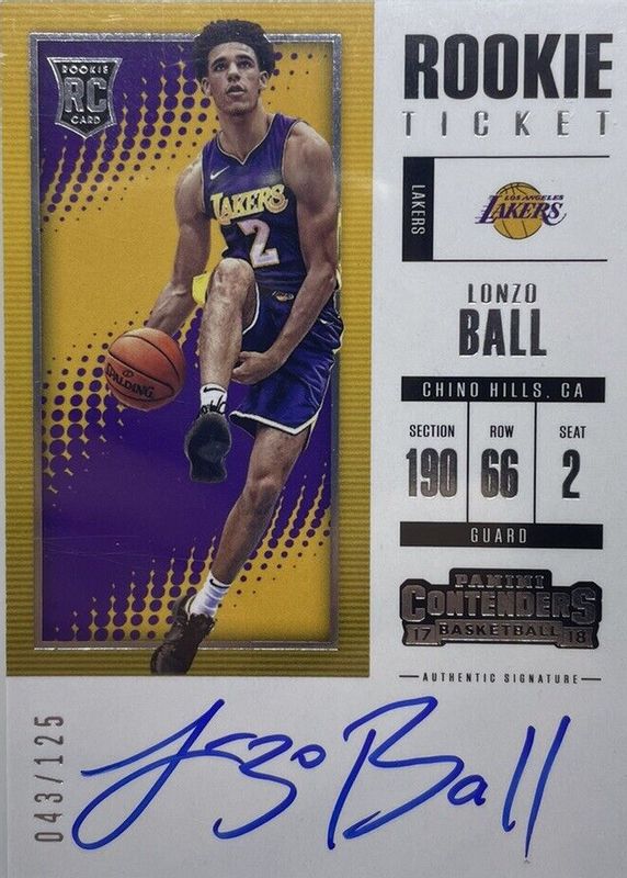 Lonzo Ball RC Auto /25 Draft Day Ink 2017-18 Panini Absolute Memorabilia Basketball Autograph 直筆サイン NBA