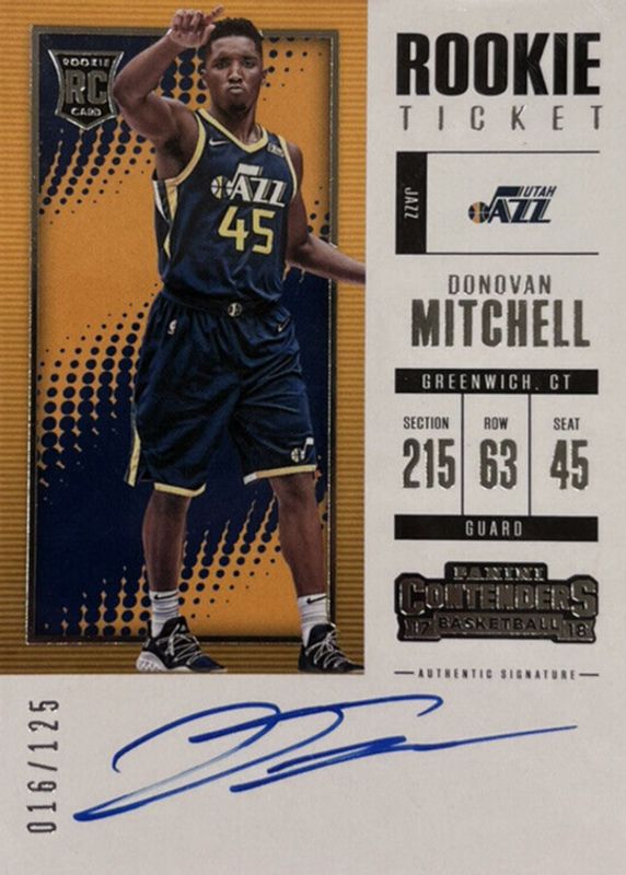 Donovan Mitchell 2017 Contenders #113 Rookie Ticket Auto /125