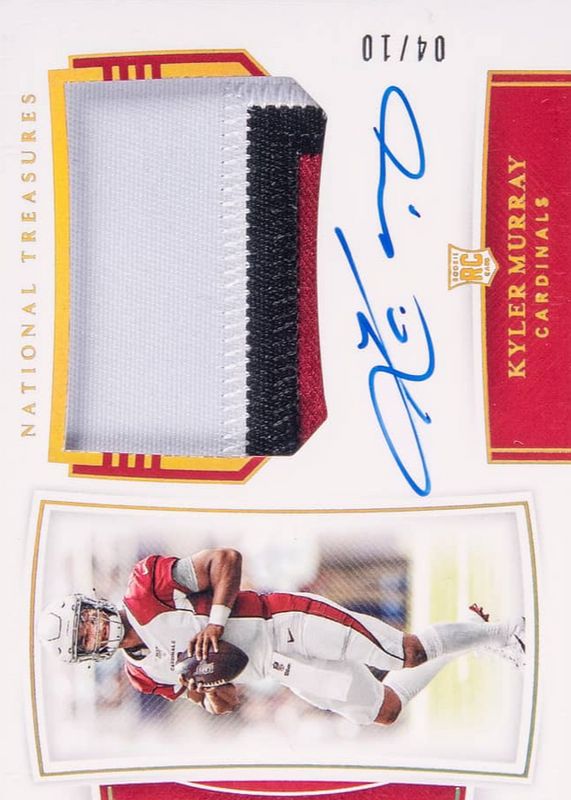 Kyler Murray 2019 National Treasures #161 Rookie Patch Auto - Holo Gold /10 Rookie RAW