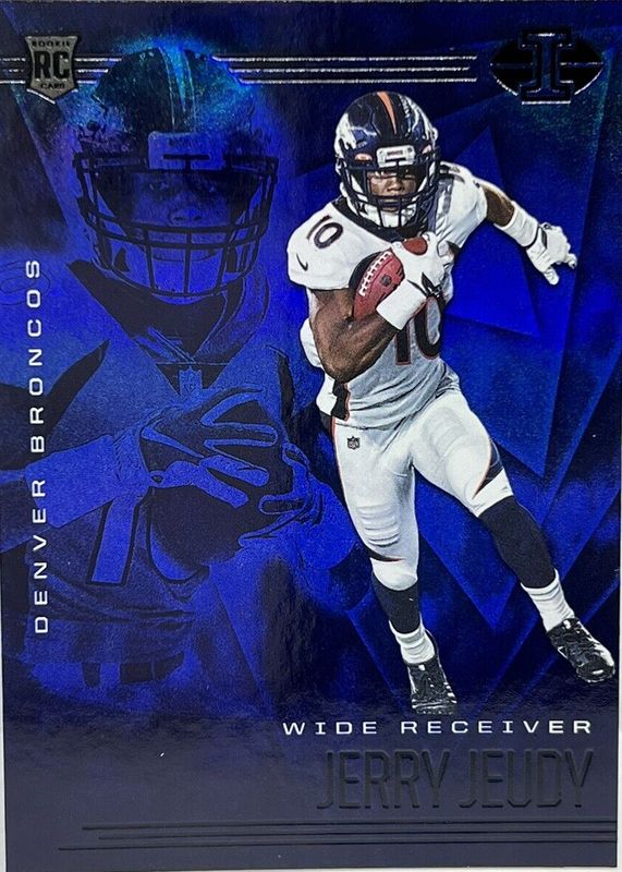 Jerry Jeudy 2020 Illusions #17 Trophy Collection Sapphire Rookie RAW