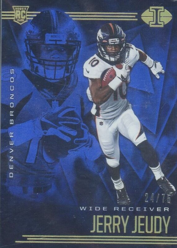 Jerry Jeudy 2020 Illusions #17 Trophy Collection Blue /75 Rookie RAW