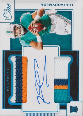 2020 One #32 Rookie Dual Patch Auto - Blue (/49)