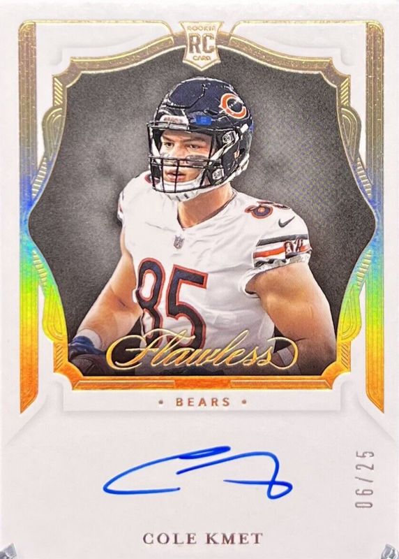 Cole Kmet 2020 Flawless #RSS-CKM Rookie Shadow Signatures (/25) Rookie RAW