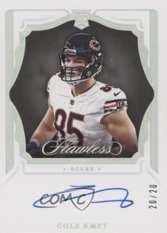 Cole Kmet 2020 Flawless #RSS-CKM Rookie Shadow Signatures - Silver (/20) RAW