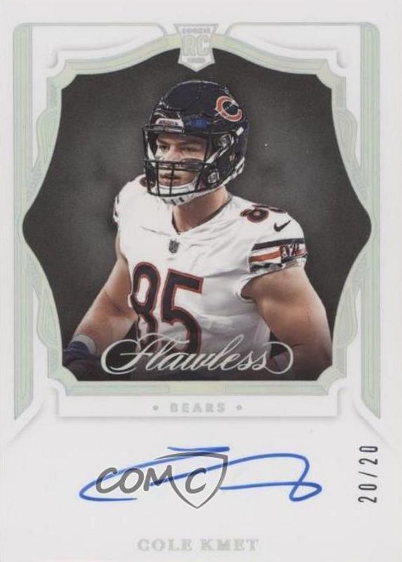 Cole Kmet 2020 Flawless #RSS-CKM Rookie Shadow Signatures - Silver (/20) PSA 10