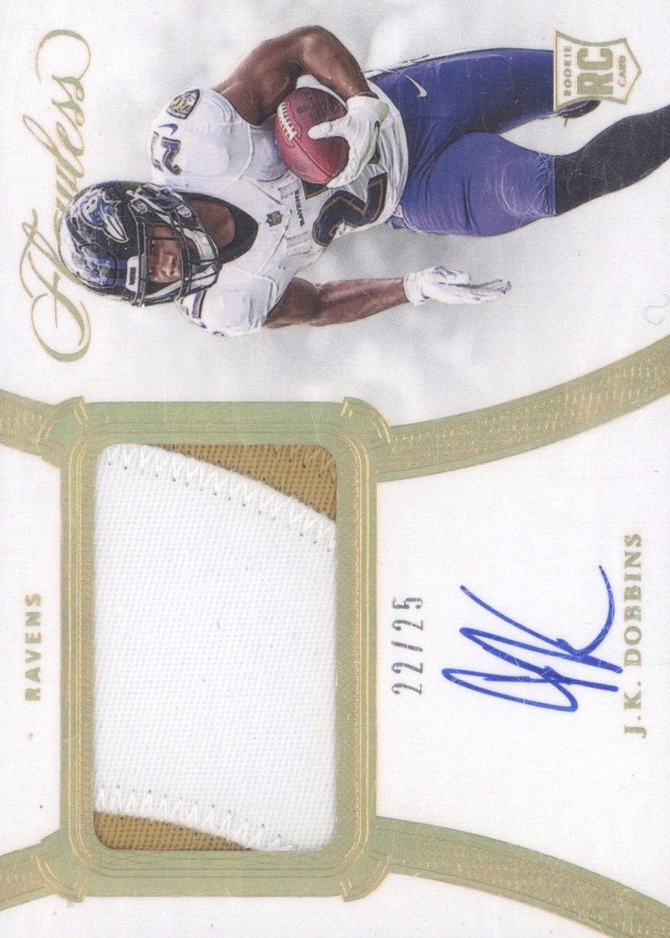 JK Dobbins 2020 Flawless #RPA-JKD Rookie Patch Auto /25