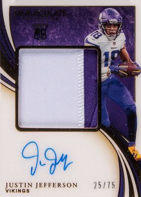 2020 Immaculate #PPR-JJE Premium Patch Rookie Autographs (/75)