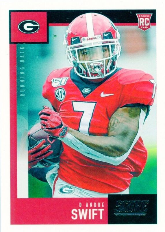 D'Andre Swift 2020 Score #377 Base Rookie RAW