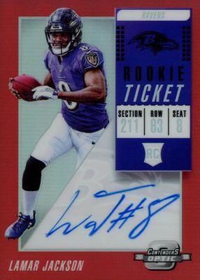 2018 Contenders Optic #112 Rookie Ticket Auto - Red (/60)