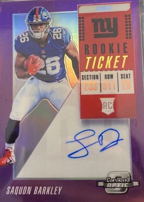 2018 Contenders Optic #102 Rookie Ticket Auto - Purple (/49)