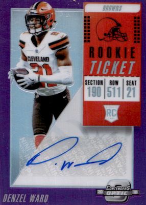 2018 Contenders Optic #143 Rookie Ticket Auto - Purple (/99)