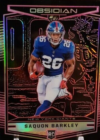PANINI NFLカード OBSIDIAN DIE-CUT SAQUON BARKLEY GIANTS 02/10 #PB-16 送料無料 中古 IT1 Saquon Barkley 2018 Obsidian #RKA-SB Rookie Autographs