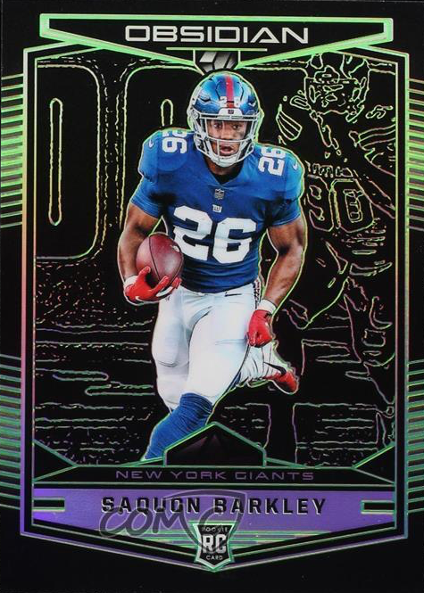 PANINI NFLカード OBSIDIAN DIE-CUT SAQUON BARKLEY GIANTS 02/10 #PB-16 送料無料 中古 IT1 Saquon Barkley 2018 Obsidian #RKA-SB Rookie Autographs
