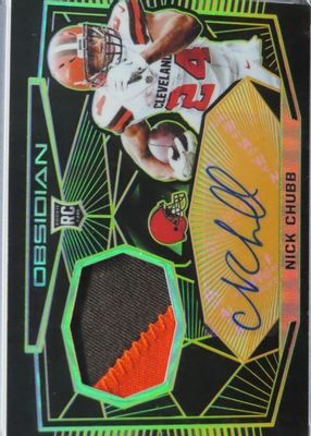 2018 Obsidian #RJ-NC Rookie Jersey Autographs - Electric Etch Orange /50
