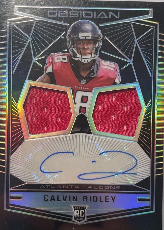 Calvin Ridley 2018 Obsidian #9 Rookie Jersey Ink Dual Relics (/75) Rookie SGC 10