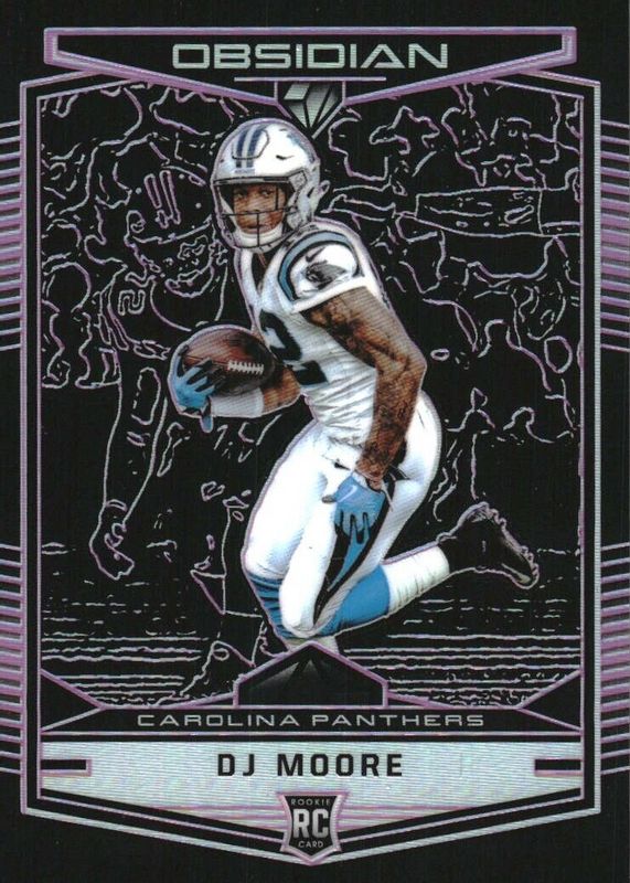 DJ Moore 2018 Obsidian #112 Electric Etch Purple /75 Rookie PSA 10