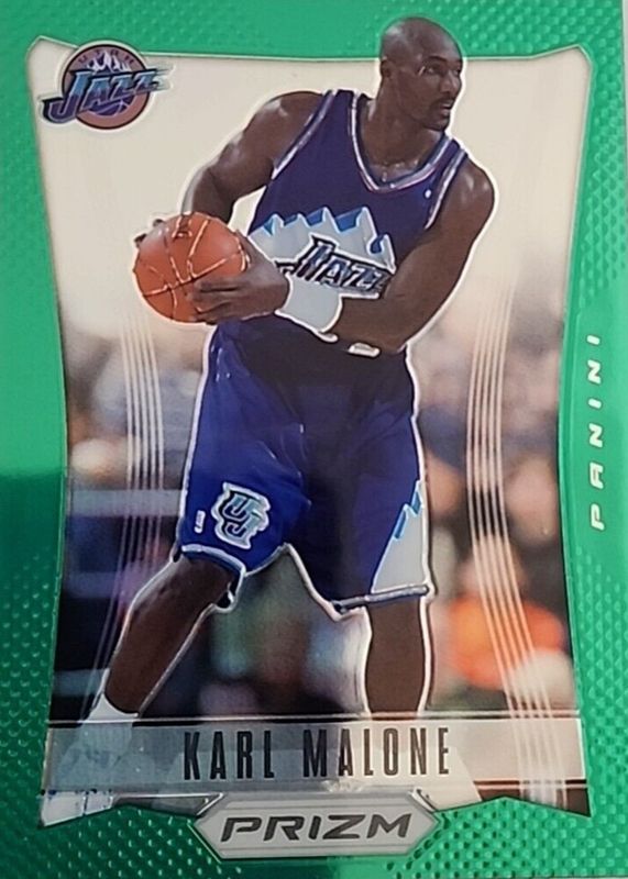 Karl Malone 2012 Prizm #168 Green RAW