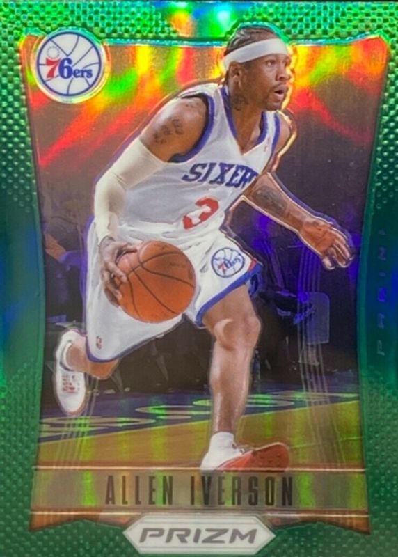 Allen Iverson 2012 Prizm #187 Green BGS 10 PRISTINE