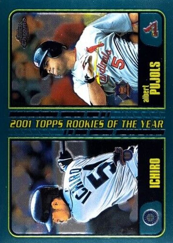 Albert Pujols 2001 Topps Chrome Traded #T99 Rookies of the Year (w/Ichiro) BGS 7