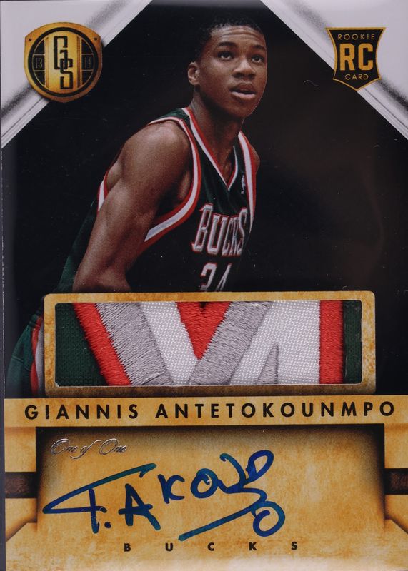 Giannis Antetokounmpo 2013 Gold Standard #231 Rookie Jersey Autographs - Black /1 BGS 7.5