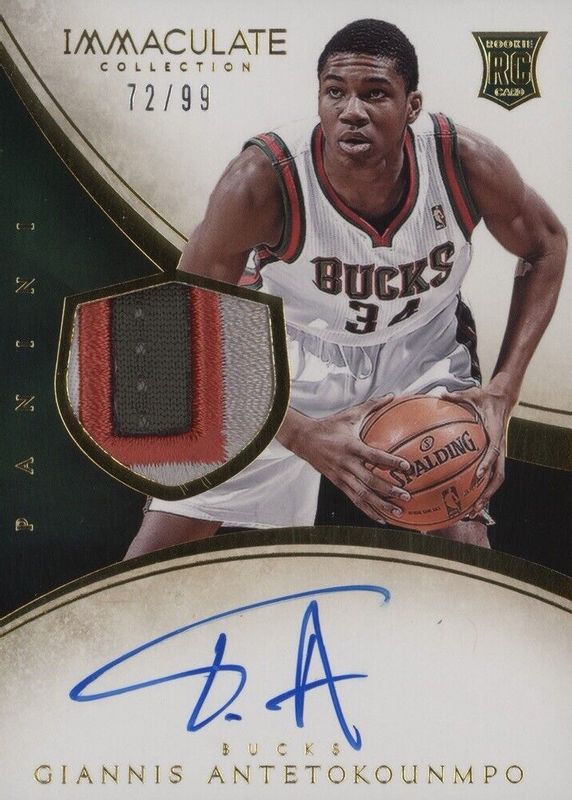 Giannis Antetokounmpo 2013 Immaculate #131 Rookie Patch Auto /99